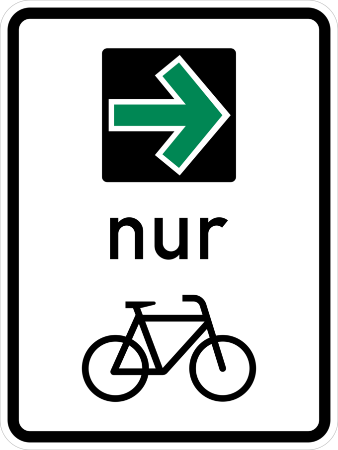 VZ 271 Verkehrszeichen 721, Grünpfeilschild mit Beschränkung auf den Radverkehr