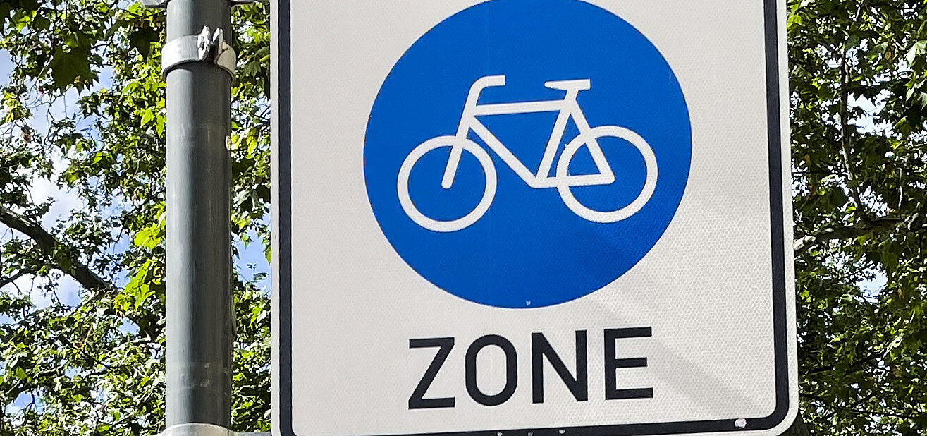 Fahrradzone im Nauwieser Viertel