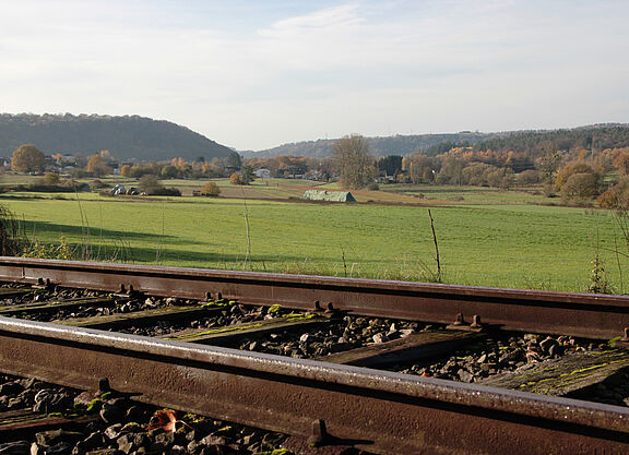 Gleis der Merzig-Büschfelder Eisenbahn nahe Bachem