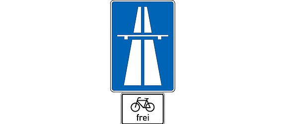 Autostraße Autostrasse mit Freigabe für Radverkehr