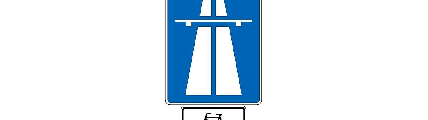 Autostrasse mit Freigabe für Radverkehr